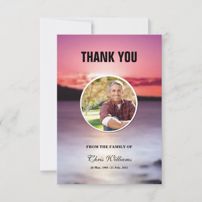 Funeral Tack Photo Card Inbjudningar (Framsida)
