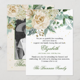 Funeral Tack Photo Elegant Ro Foliage Inbjudningar