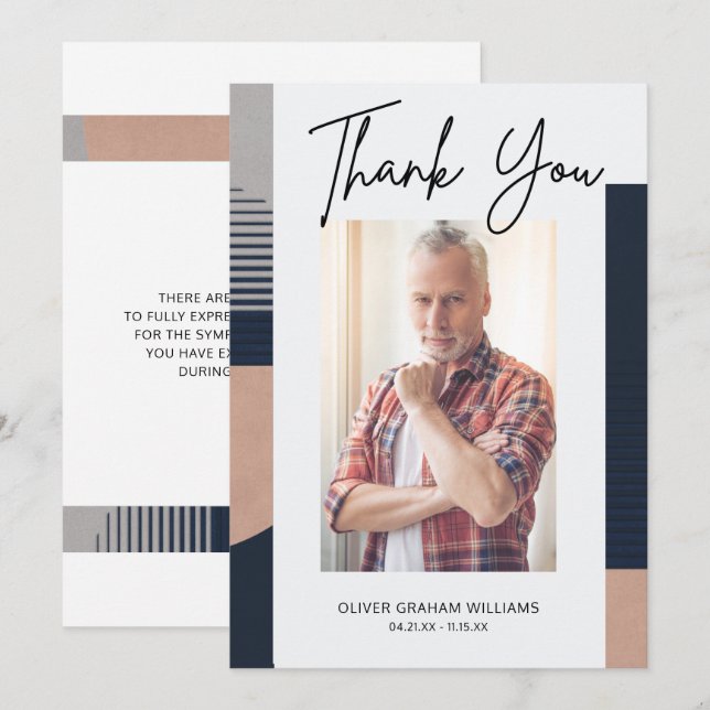 Funeral Tack Photo Sympathy Bereavement (Fram/baksida)