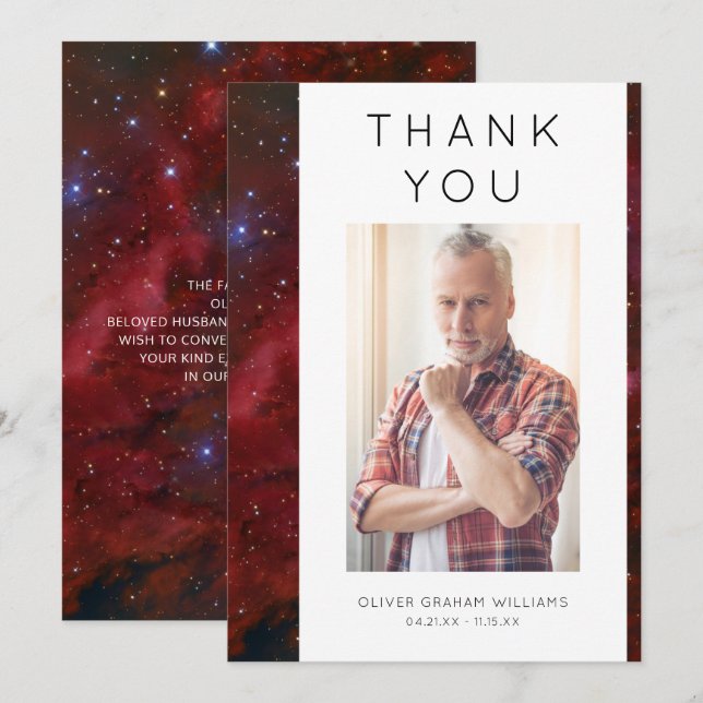 Funeral Tack Photo Sympathy Bereavement (Fram/baksida)