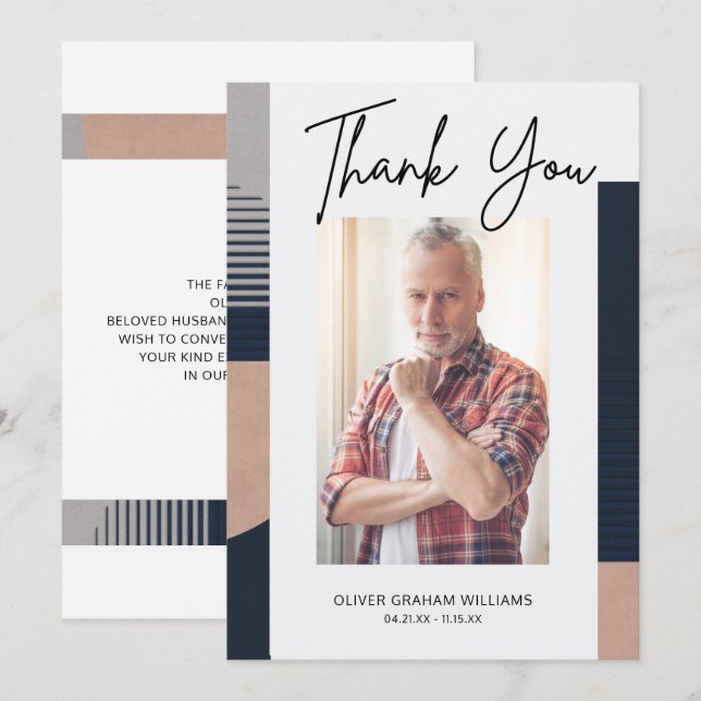 Funeral Tack Photo Sympathy Bereavement (Fram/baksida)