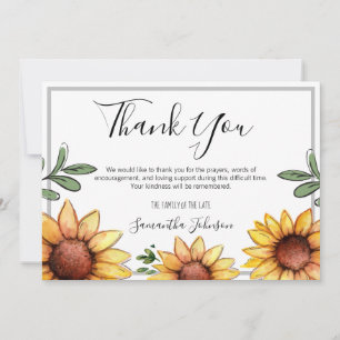Funeral Tack Rustic Sunblommor Kort