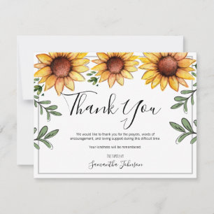 Funeral Tack Rustic Sunblommor Kort