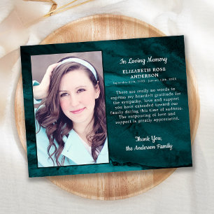 Funeral Tack you card Sympathy Photo Marble