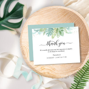 Funeral Tackkort, Airy Greenery Tack Kort