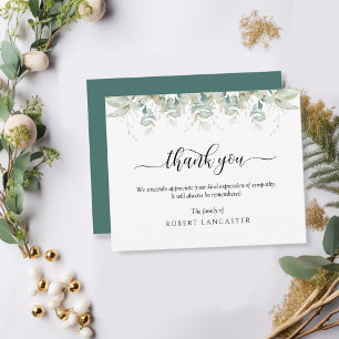 Funeral Tackkort, Airy Greenery Tack Kort