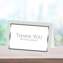 Funeral Tackkort Card - Classic Silver