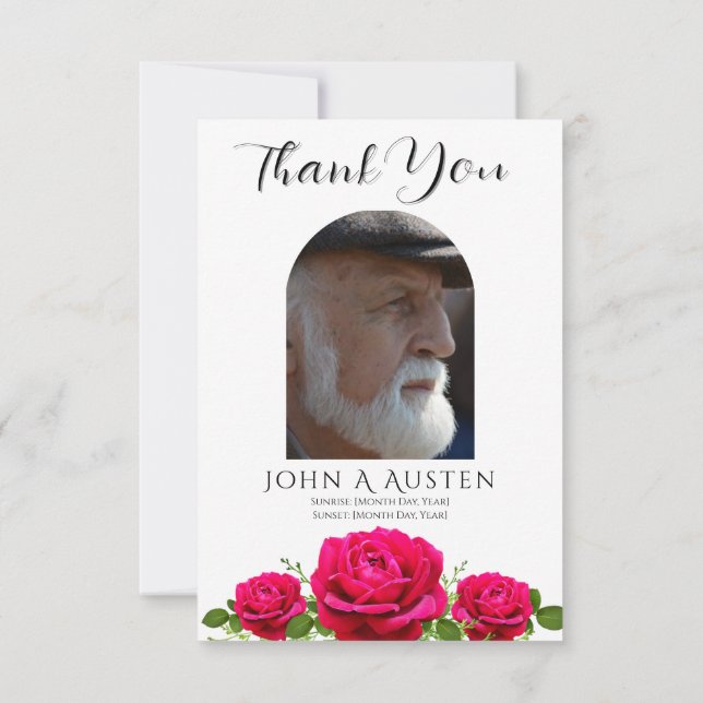 Funeral Thank You Card  Tack Kort (Baksida)