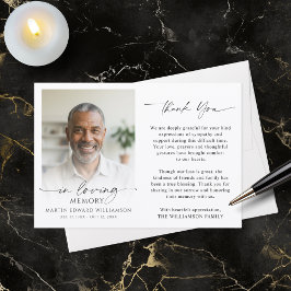 Funeral Thank You In Loving Memory Photo Tack Kort