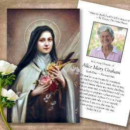 Funeral Thérèse aux Ro Prayer Sympathy Cards Visitkort