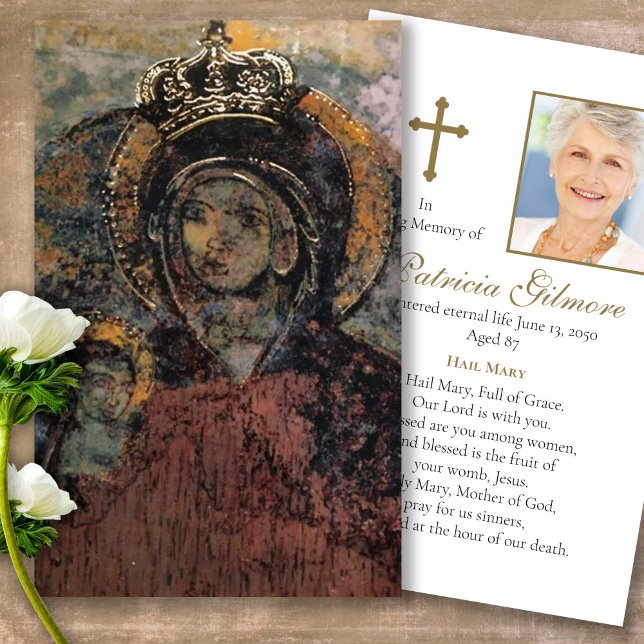 Funeral Vår Dam i Mellieha Prayer Sympathy Cards Visitkort (catholic, religious, celebration of life, in loving memory of, prayer cards for bereavement)