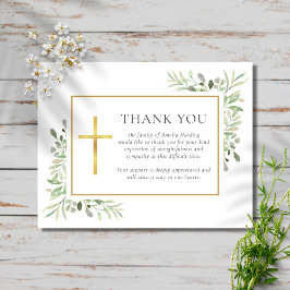 Funeral Watercolor Greenery Christian Tack Kort