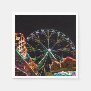 Funfair Ferris Wheel på natten Pappersservett