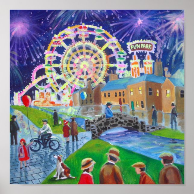 FunFair oljemålning Gordon Bruce art Poster (Framsidan)