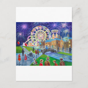 FunFair oljemålning Gordon Bruce art Vykort