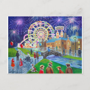 FunFair oljemålning Gordon Bruce art Vykort