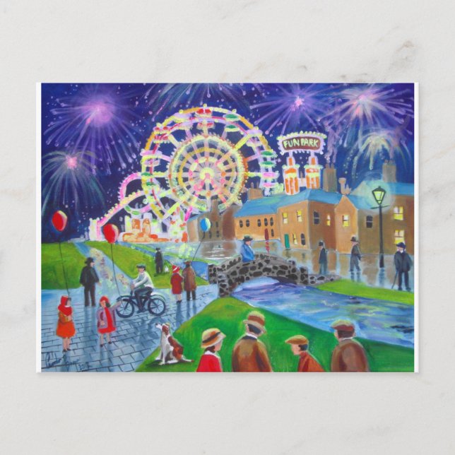FunFair oljemålning Gordon Bruce art Vykort (Framsida)