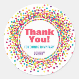 Funfetti Tack Favor Runt Klistermärke