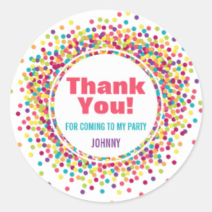 Funfetti Tack Favor Runt Klistermärke