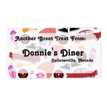 Funfy Fifties Mönster-etikett