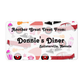 Funfy Fifties Mönster-etikett Fraktsedel