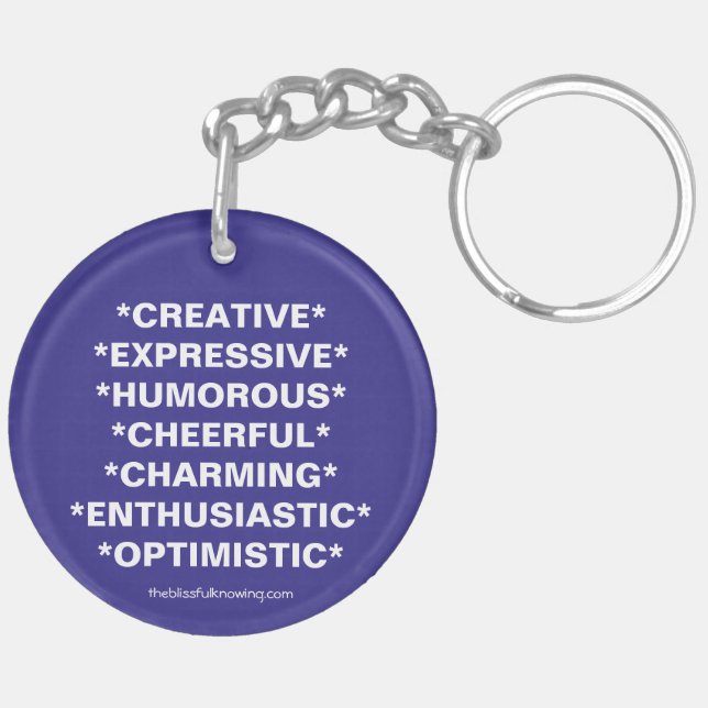 "FUNGERA DIN 3" Numerologynyckelringen (välj (Vänster Baksida)