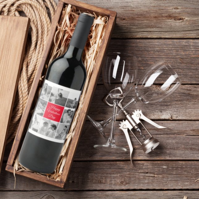 Fungera par foto och Alla hjärtans dag Vinflaska Etikett (Skapare uppladdad)