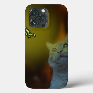 Fungerad av Beauty: Katt Mesmerized by Butterfly