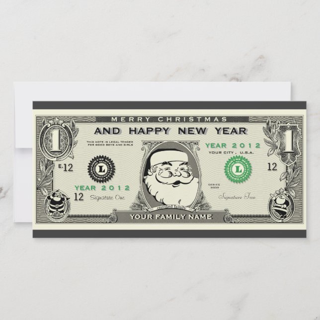 Fungerande 1$ Tomt, nyårs- och julfotkort Julkort (Framsida)