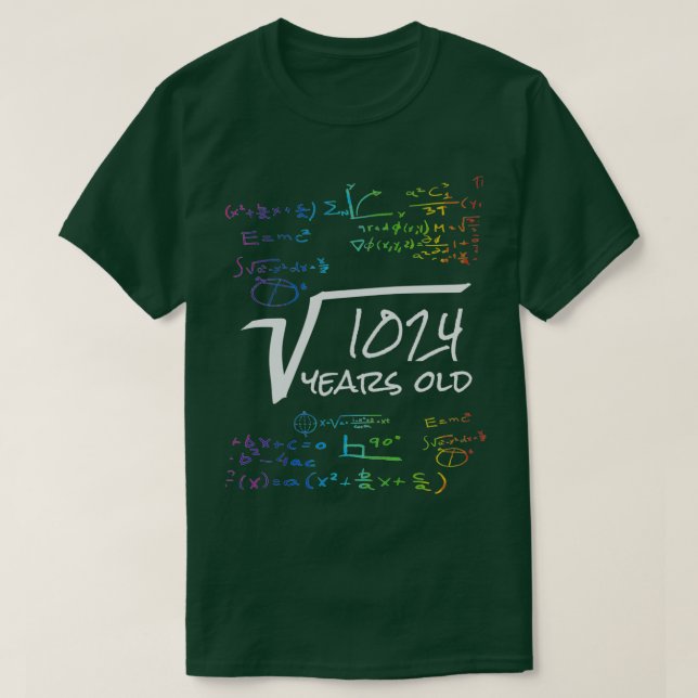 Fungerande 32:e födelsedagstorget Math Design Squa T Shirt (Design framsida)