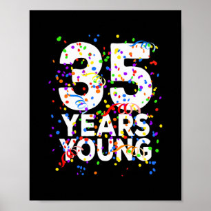 Fungerande 35 års Unga Lycklig 35e För manar födel Poster