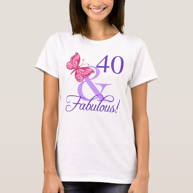 Fungerande 40-årsdag för kvinnor t shirt (Framsida)