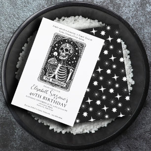 Fungerande 40:e födelsedagen Gothic Tarot Black Inbjudningar