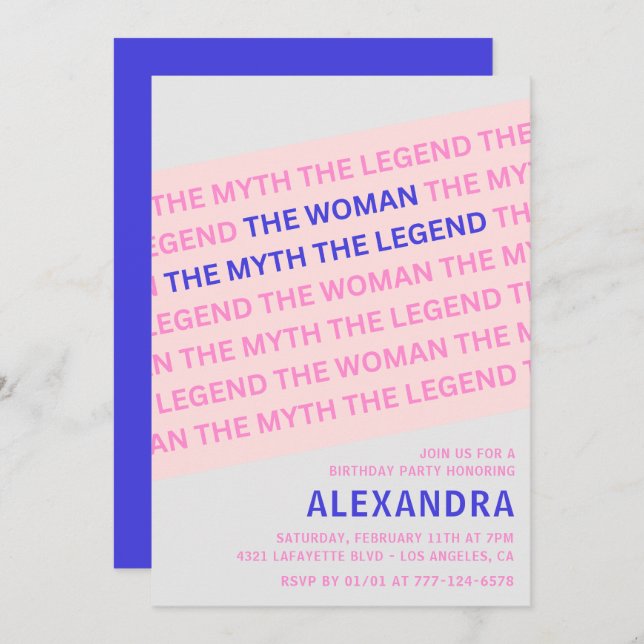 Fungerande 49-årsinbjudningar Citat Woman Myth Inbjudningar (Fram/baksida)