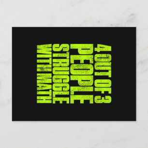 Fungerande 4 av 3 personer som kämpar med matemati helg vykort