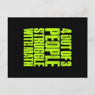 Fungerande 4 av 3 personer som kämpar med matemati helg vykort