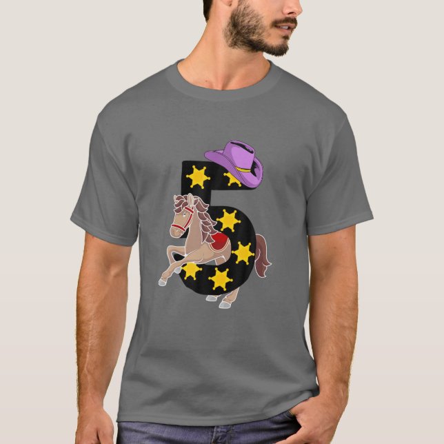 Fungerande 5:e födelsedagspresent 5 år gammal häst t shirt (Framsida)