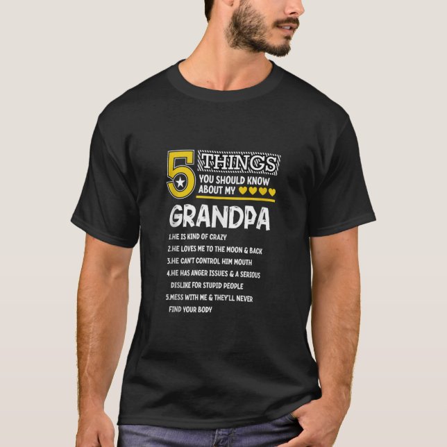 Fungerande 5 Sak Grandpa Coola Family Matching Par T Shirt (Framsida)