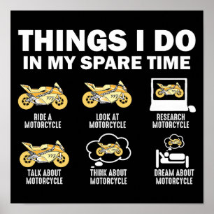 Fungerande 6 Sak jag gör i min motorcykel utan res Poster