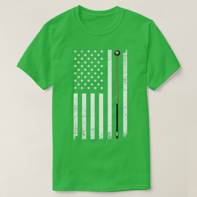 Fungerande amerikanska Flagga Billiards Design För T Shirt (Design framsida)
