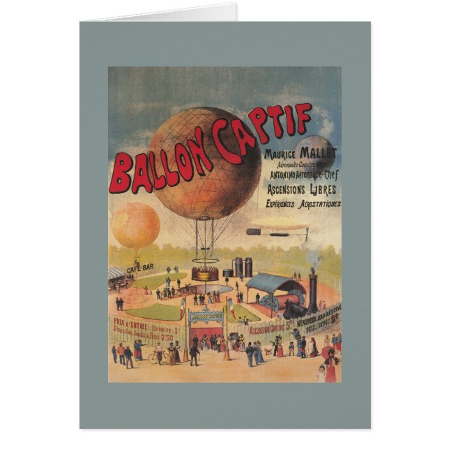 Fungerande ballongfälder vid en exponering Poster Hälsningskort (Framsidan)