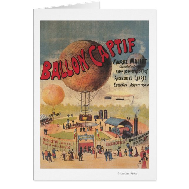 Fungerande ballongfälder vid en exponering Poster Hälsningskort (Framsidan)