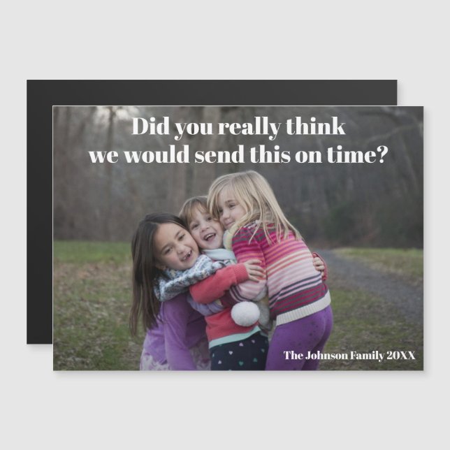 Fungerande Belet-julfamiljens fotomagnetkort (Fram/baksida)