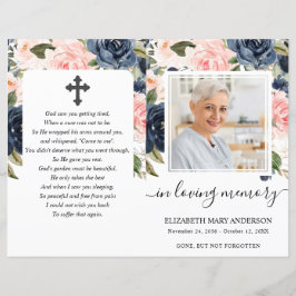 Fungerande  Blommigt - foto-begravningsprogram Ful