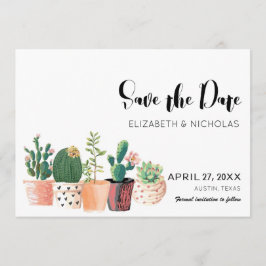 Fungerande Cactus Succult Photo Save the Date Spara Datumet