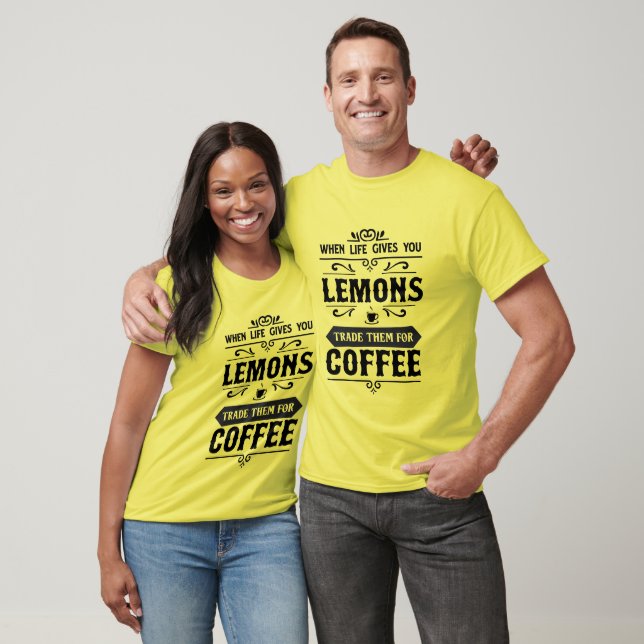 Fungerande citronkaffe, ord art t shirt (Unisex)
