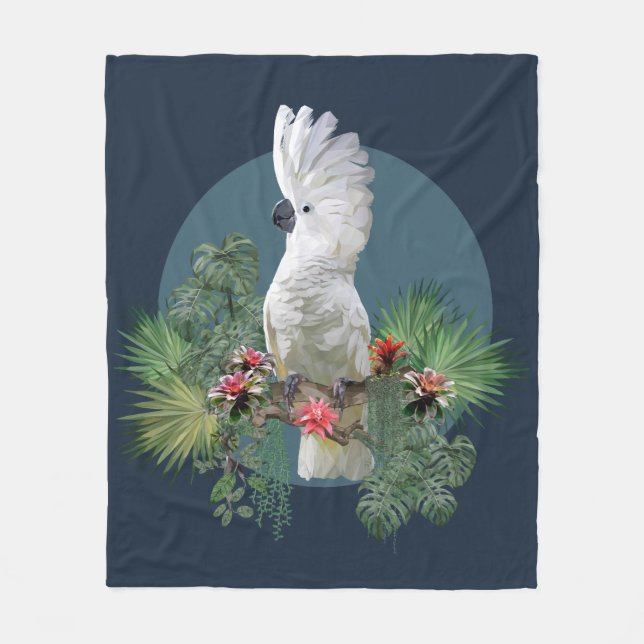Fungerande Cockatoo Bird Fleecefilt (Framsidan)