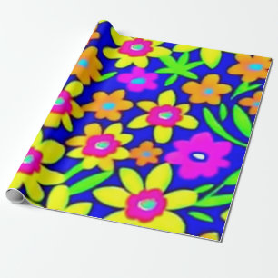 Fungerande färgade blommor Pappra Presentpapper