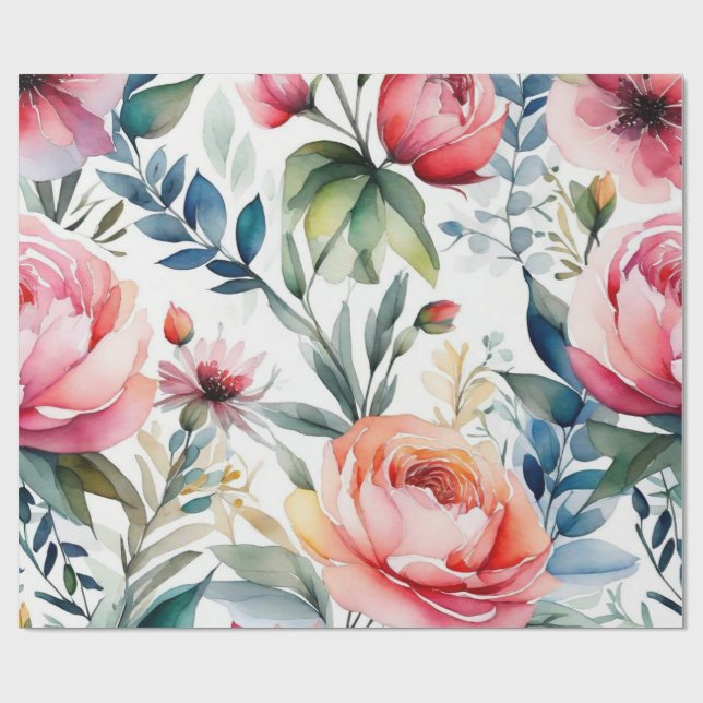 Fungerande färgade blommor Pappra Presentpapper (Platt)