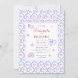 Fungerande fjortondagarsperiod i juli BBQ Inbjudningar